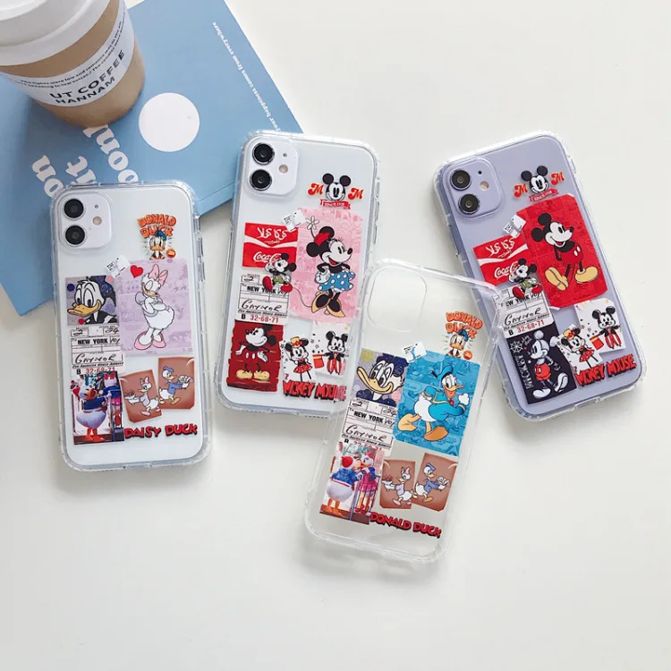 

Disney Mickey Minnie Stitch All-inclusive Soft Case for IPhone 11 Pro Max XR XS Max 7 8 Plus X SE Full Body Phone Back Cover