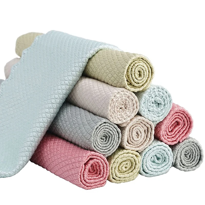 

Microfiber Cleaning Cloth Fish Scale Microfiber Polishing Cleaning Cloth For Dishes Glass Reusable Cleaning Rags