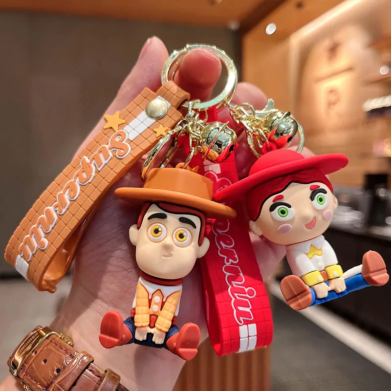 

Anime Film Toy Story 4 Figure Woody Buzz Lightyear Keychain Cartoon Jessie Alien Pendant Keyrings Bag Ornament Jewelry Kids Gift