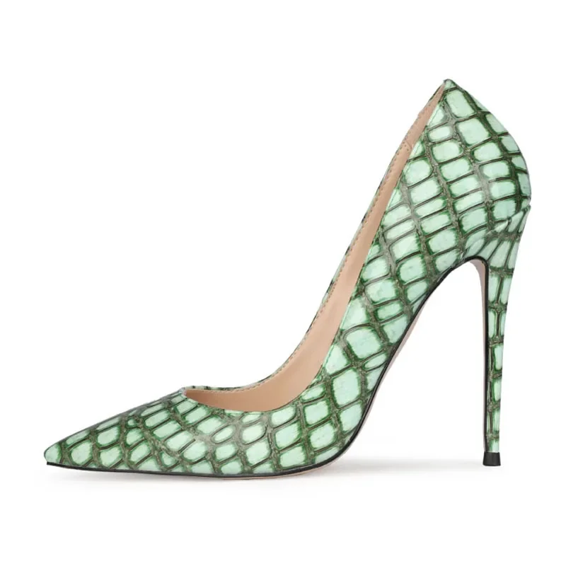 Arden Furtado/летние туфли из тисненой кожи на тонком каблуке высоком с острым носком