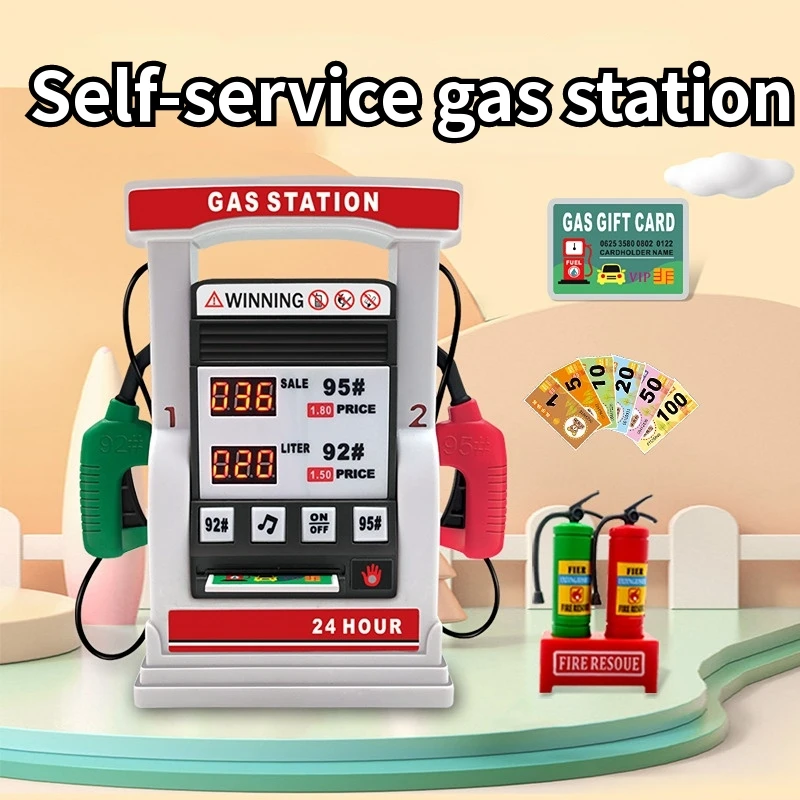 

Simulation Car Gas Station Toy Baby Play House Role-playing Multi-functional Card Swiping Voice Gas Station Children's Gift