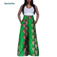 fashion african print high waist pants for women bazin riche 100 cotton long wide pants traditional african clothing wy3367