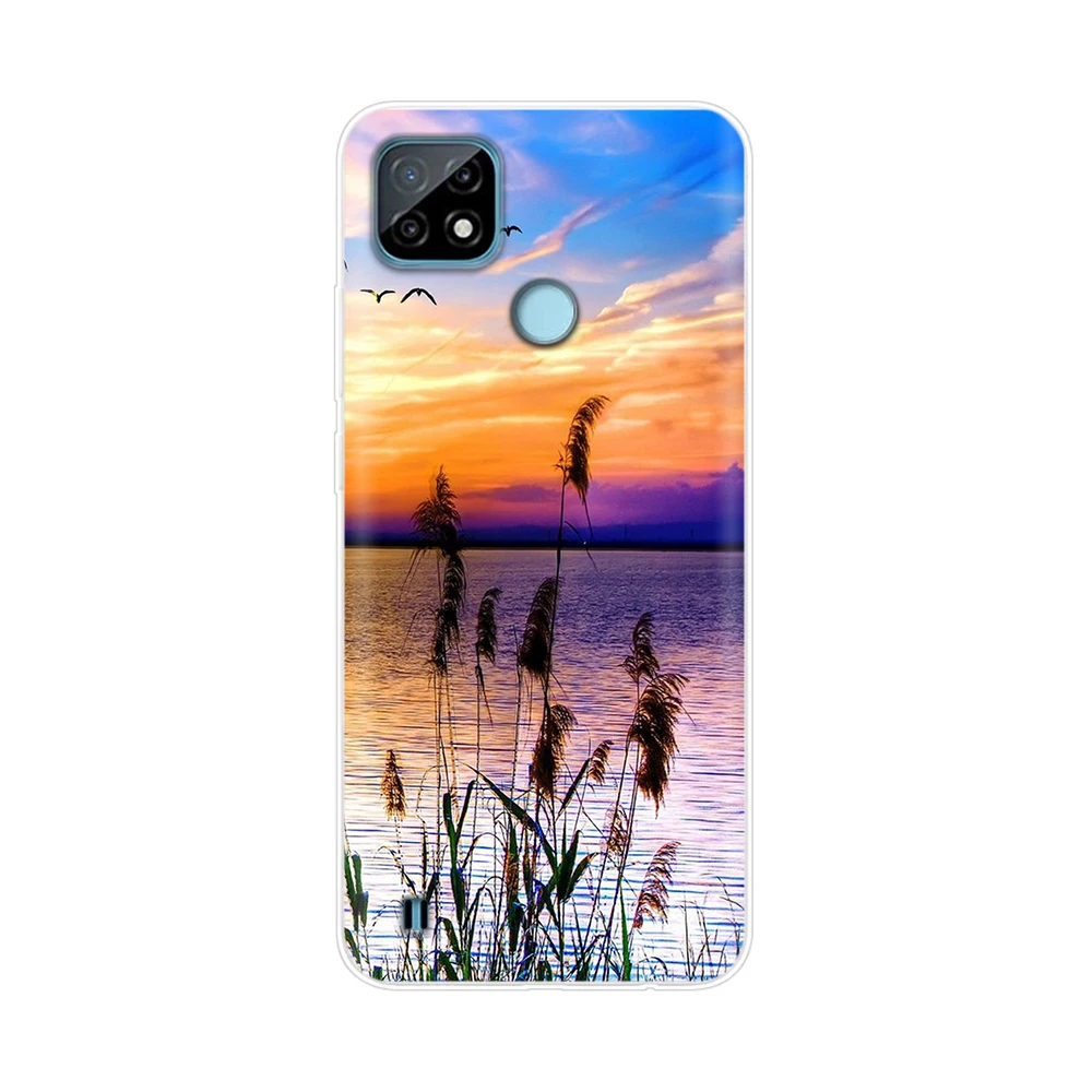 Для Realme C21 C21Y Чехол C25 C25Y Окрашенный мягкий прозрачный чехол для телефона Oppo C25s