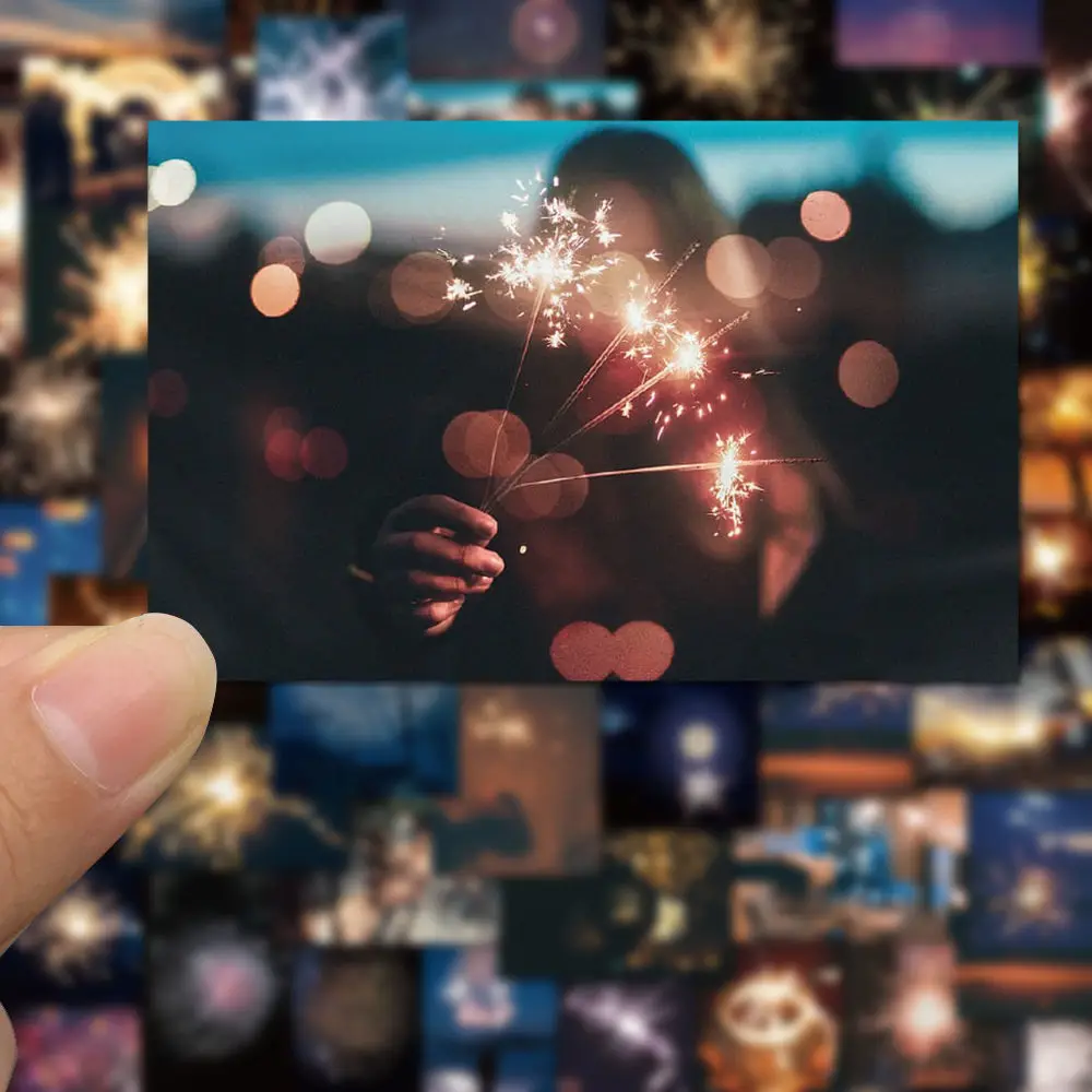 

50P Fireworks Beautiful Scenery Sticker Graffiti Cartoon Sticker Laptop Trolley Case Decorative Waterproof Sticker PVC Sticker
