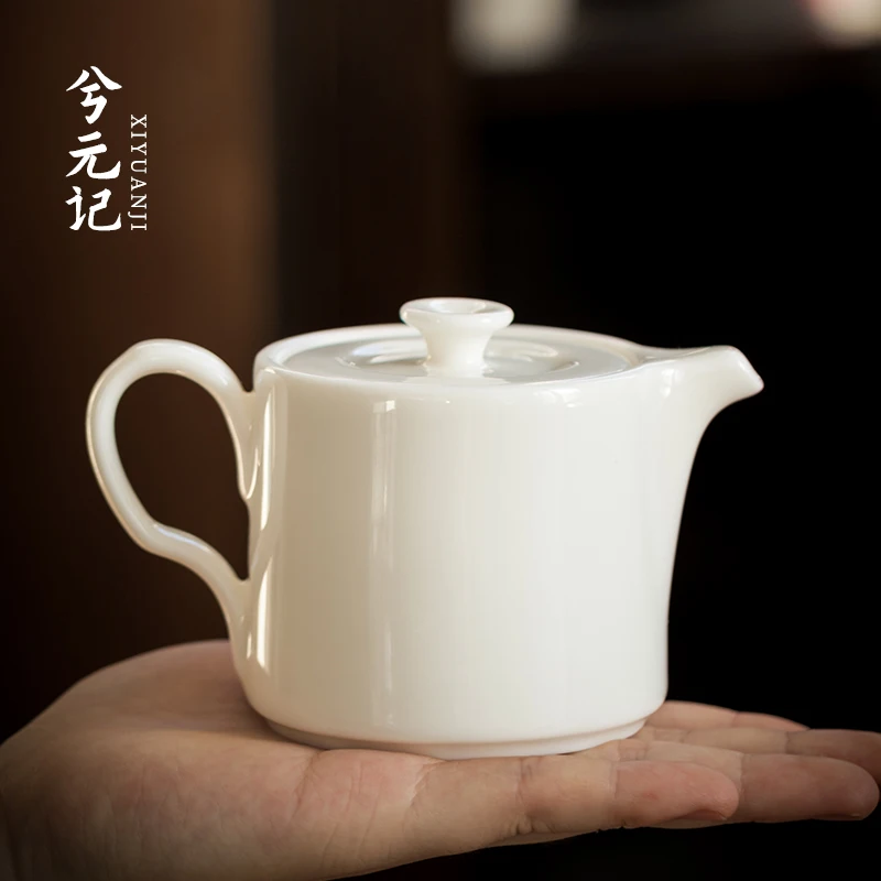 

ceramic white teapot aesthetic insulated cover chinese tea set tea infuser container tea ceremony Tea Kettle Teapots BG50TS