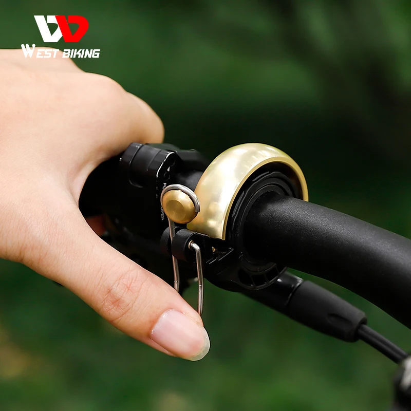

WEST BIKING Bicycle Bell Bronze Bell Retro Mountain Road Bike Horn Sound Alarm For Safety Cycling Alloy Ring Bike Accessories