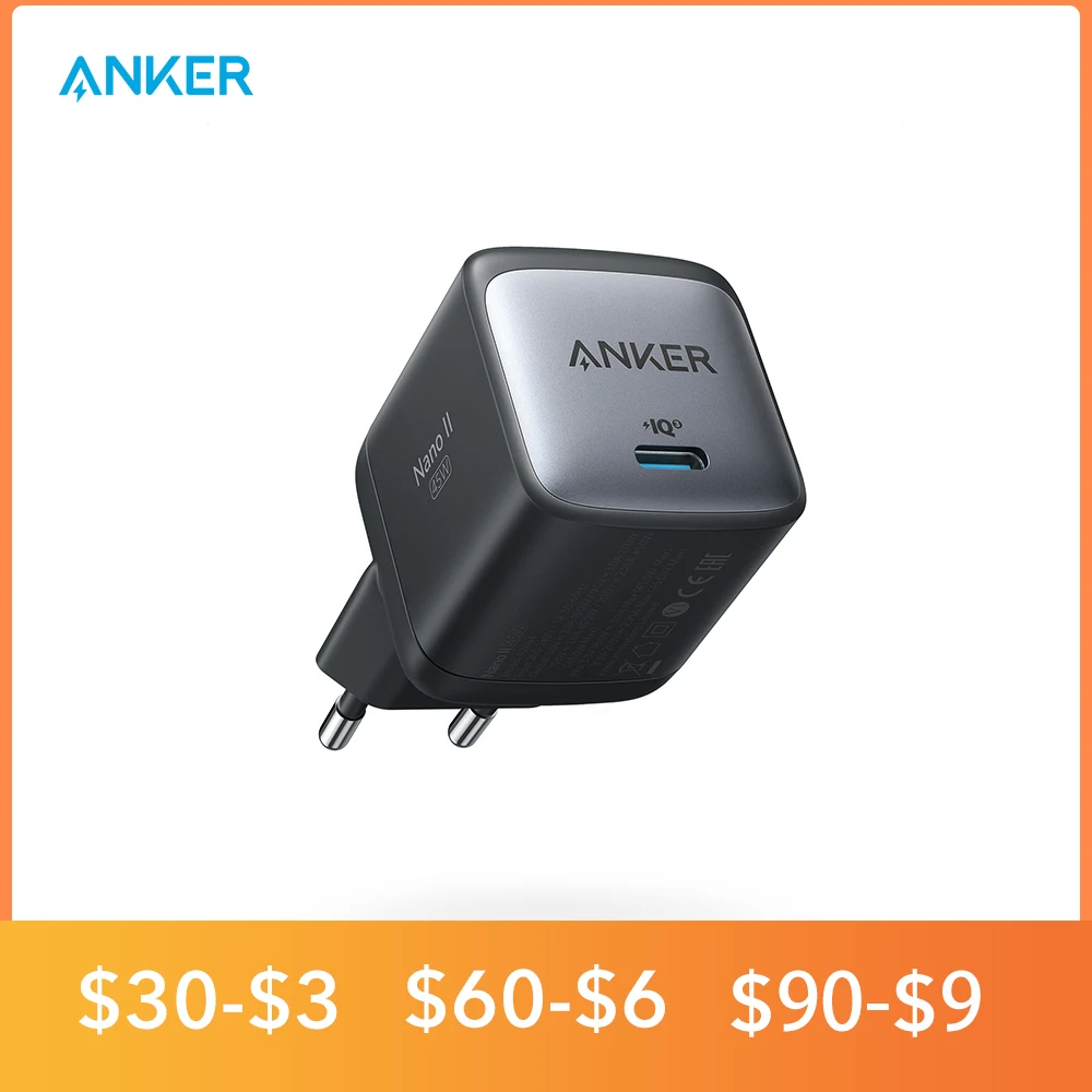 

Anker Nano II 45W Fast Charger Adapter USB C Charger PPS Supported GaN II Compact Charger for MacBook Pro 13 for iPhone Samsung