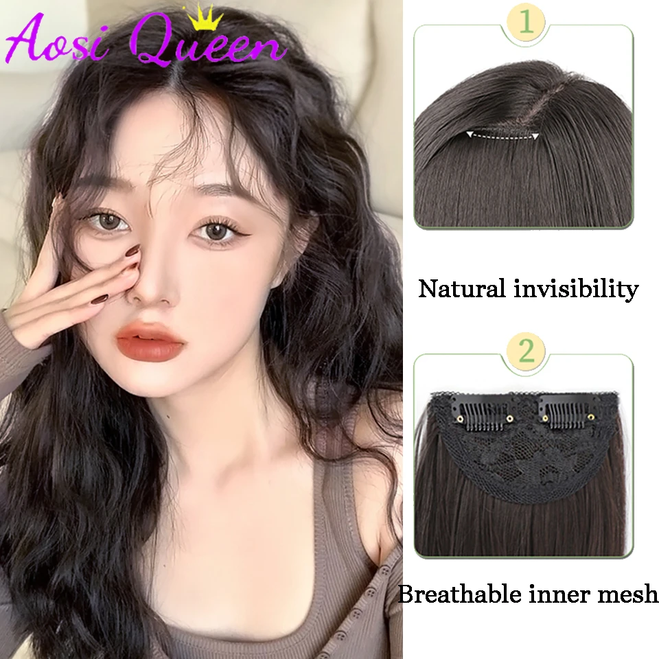 AOSI синтетический женский парик из трех частей пушистые накладные волосы для