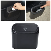 car trash bin portable hanging vehicle garbage dust case storage box square pressing type trash can auto interior accessories