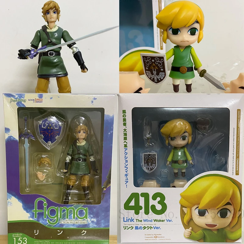 Figura de acción de The Legend Of Zelda Link n. ° 413 Figma 153, gran enlace de colección, modelo de figura, juguete, regalos de cumpleaños y Halloween