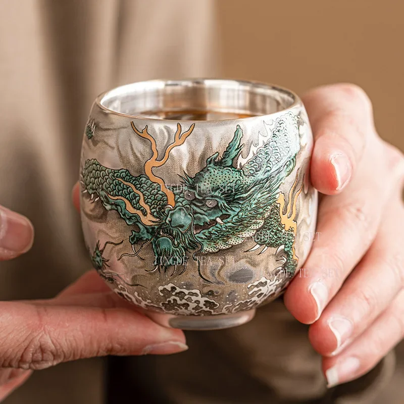 

Металлическая чайная чашка JINGDE TEA SET Dragon