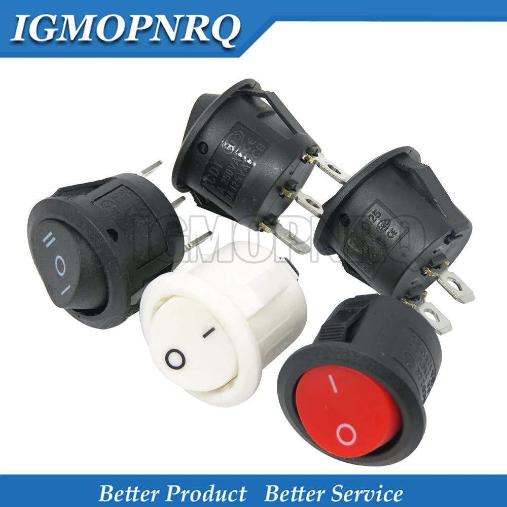 5 шт., встроенный кнопочный выключатель, 20 мм, SPST, 2 контакта, 3 контакта, 3 А, 250 В, KDC1 Fdkjgecf