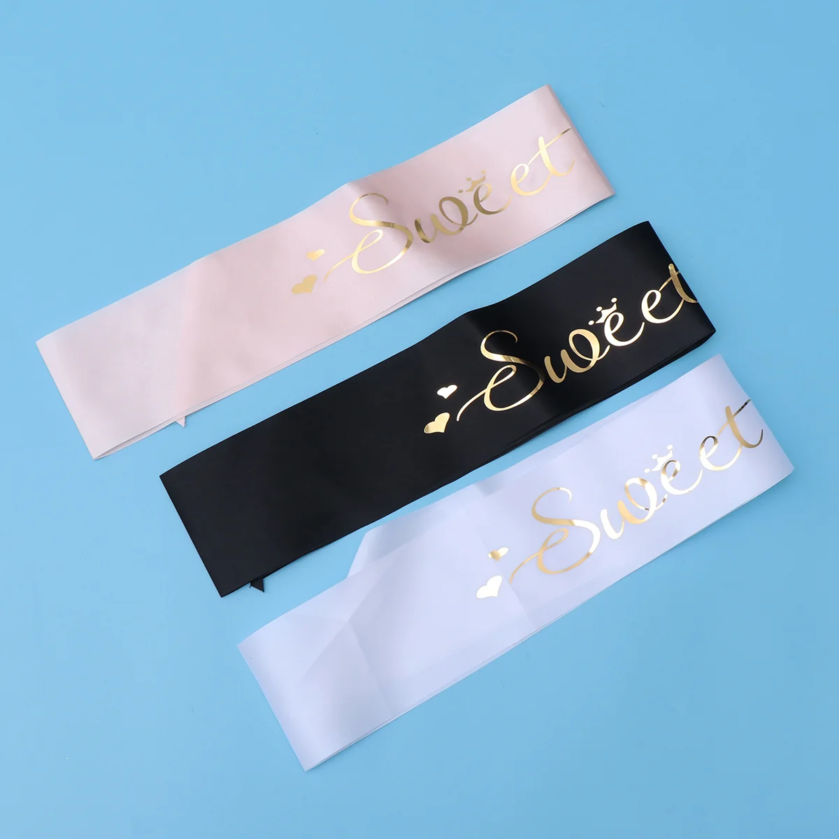 

3pcs Birthday Shoulder Strap Girl Birthday Party Etiquette Belt Sash 16 Birthday Decor Sash