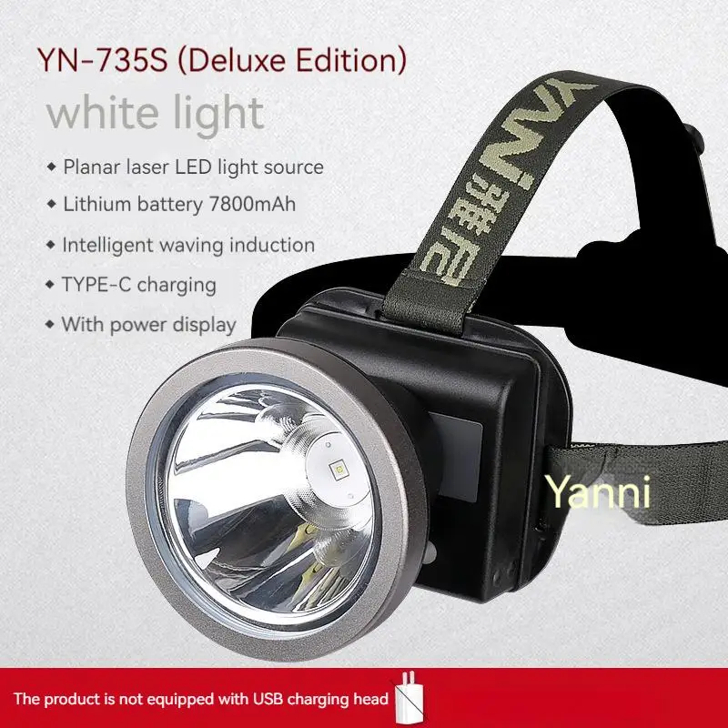 735S сильные фары перезаряжаемый супер яркий налобный фонарик дальнего действия