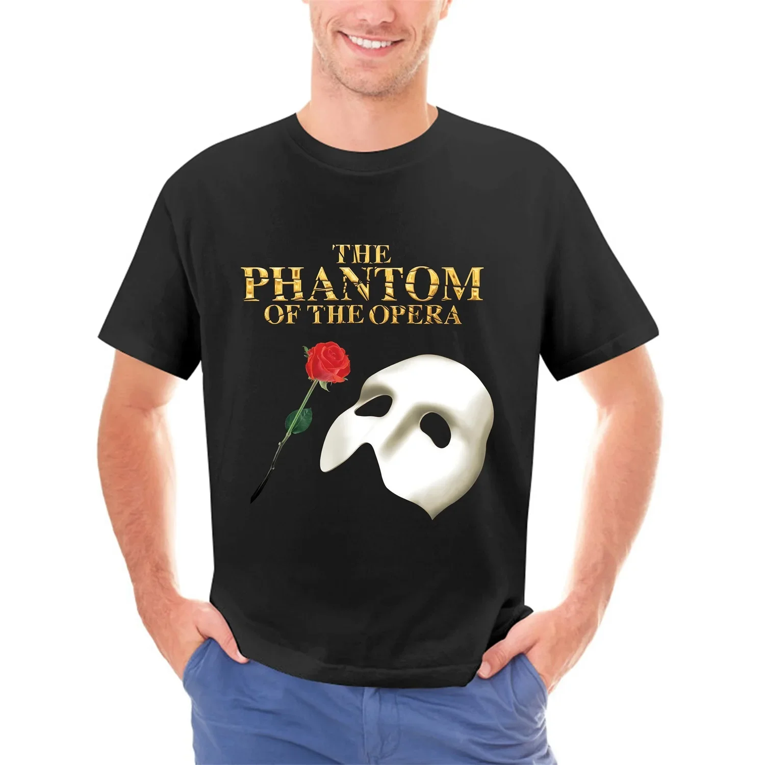 Мужская черная футболка The Phantom of Opera с принтом на бродвейском шоу размеры от S до 3XL
