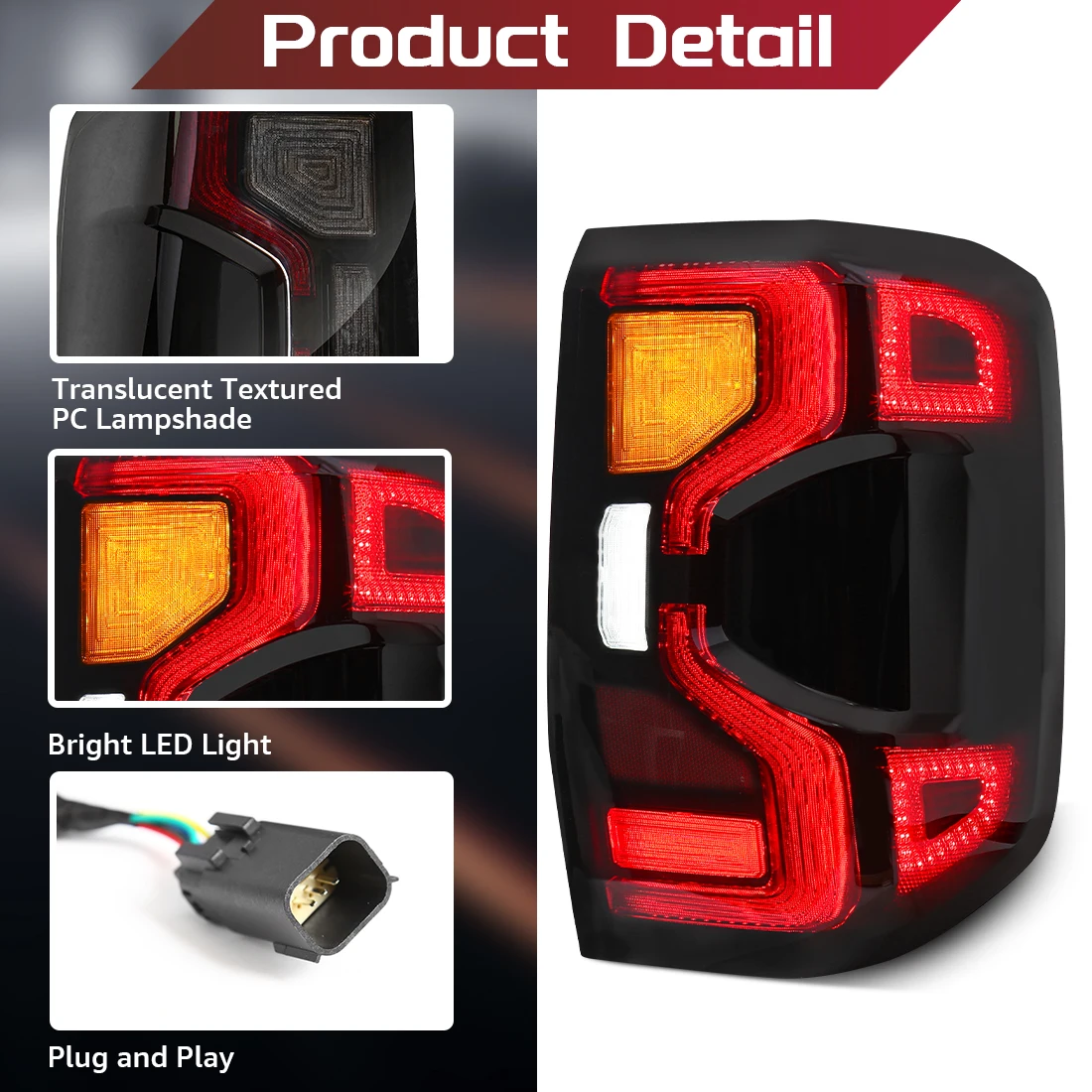 Задние фонари для Ford Ranger 2023 задние противотуманные заднего хода с поворотником