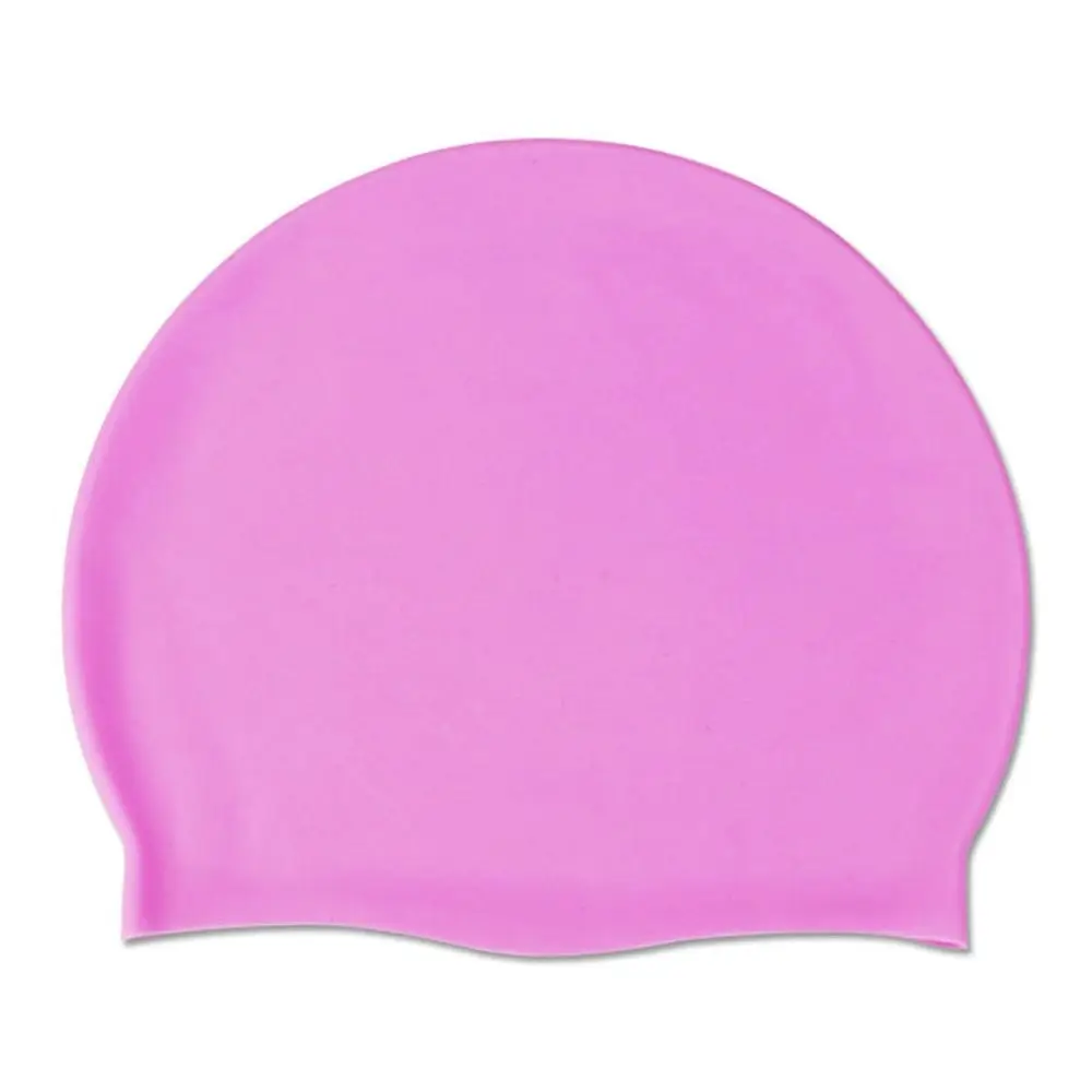 Силиконовые шапки для плавания однотонные с защитой ушей длинные волосы большие