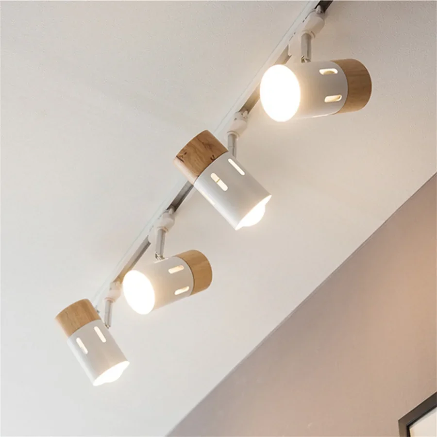 1 шт. Скандинавская деревянная светодиодная дорожка лампа E27 домашний потолочный