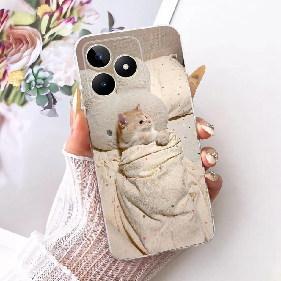 Фото Чехол для Realme Note 50 RMX3834, новый популярный мягкий тонкий чехол Dragon Tiger для Realme C51 C51s C53 C60 Narzo N53 Note50 Shell №2
