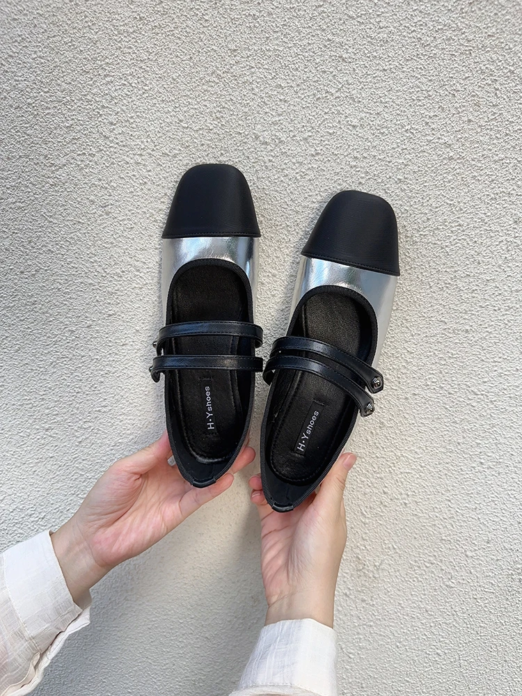 

Туфли женские на низком каблуке, мягкие модельные туфли на плоской резиновой подошве, Классические Туфли Мэри Джейн из искусственной кожи в римском стиле, мягкие туфли на низком каблуке, M, 2023
