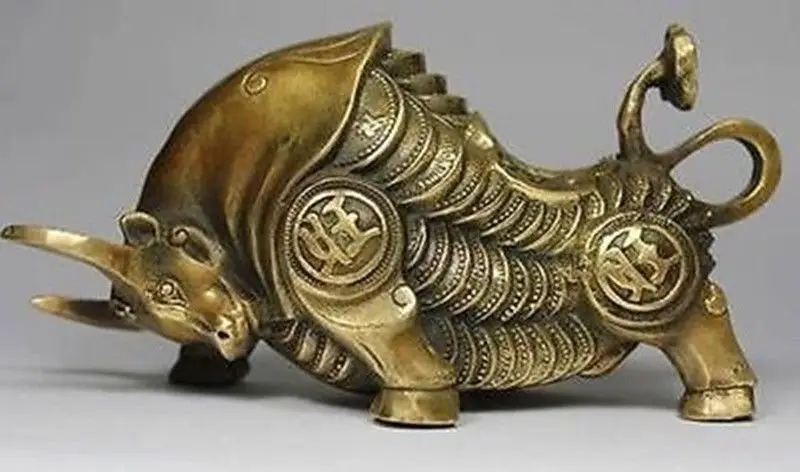 

Украшение для сада, тибетское серебро, искусственная медная статуя быка