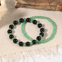 oaiite natural green aventurine onyx stone adjustable bracelet mini beaded bracelets bangles meditation healing jewelry