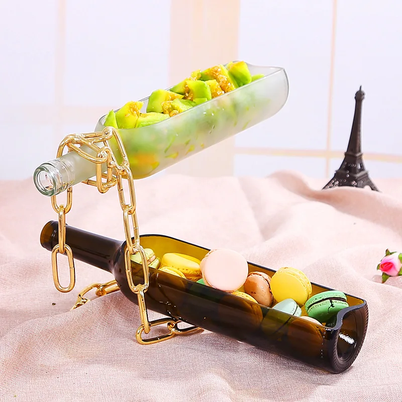 

Home Creative Suspension Wine Bottle Multi-functional Dining Table Food Container Living Room Hydroponic Art Vase Ornaments