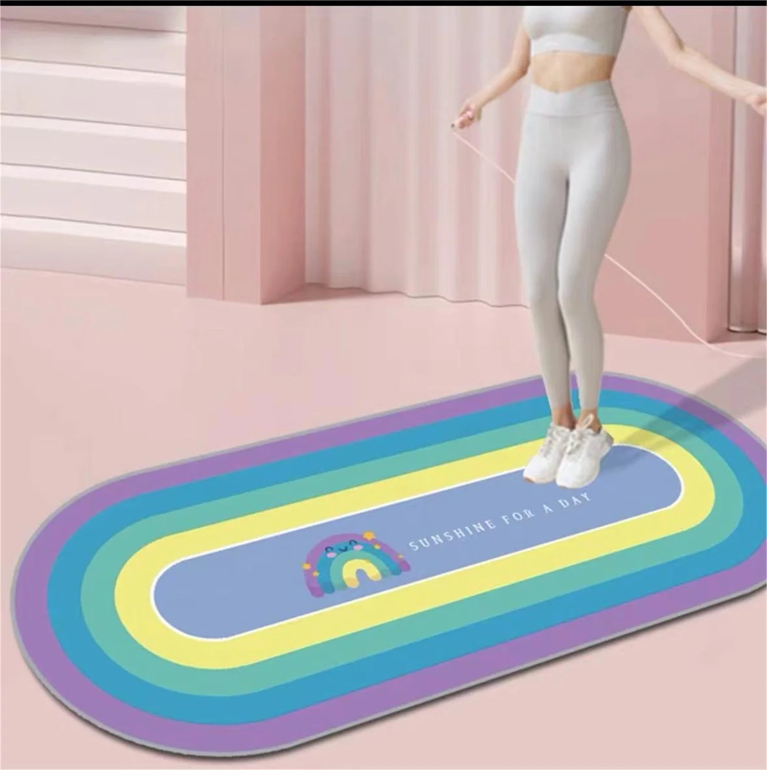 3024 домашний коврик для фитнеса скакалка звукоизоляция амортизация нескользящий