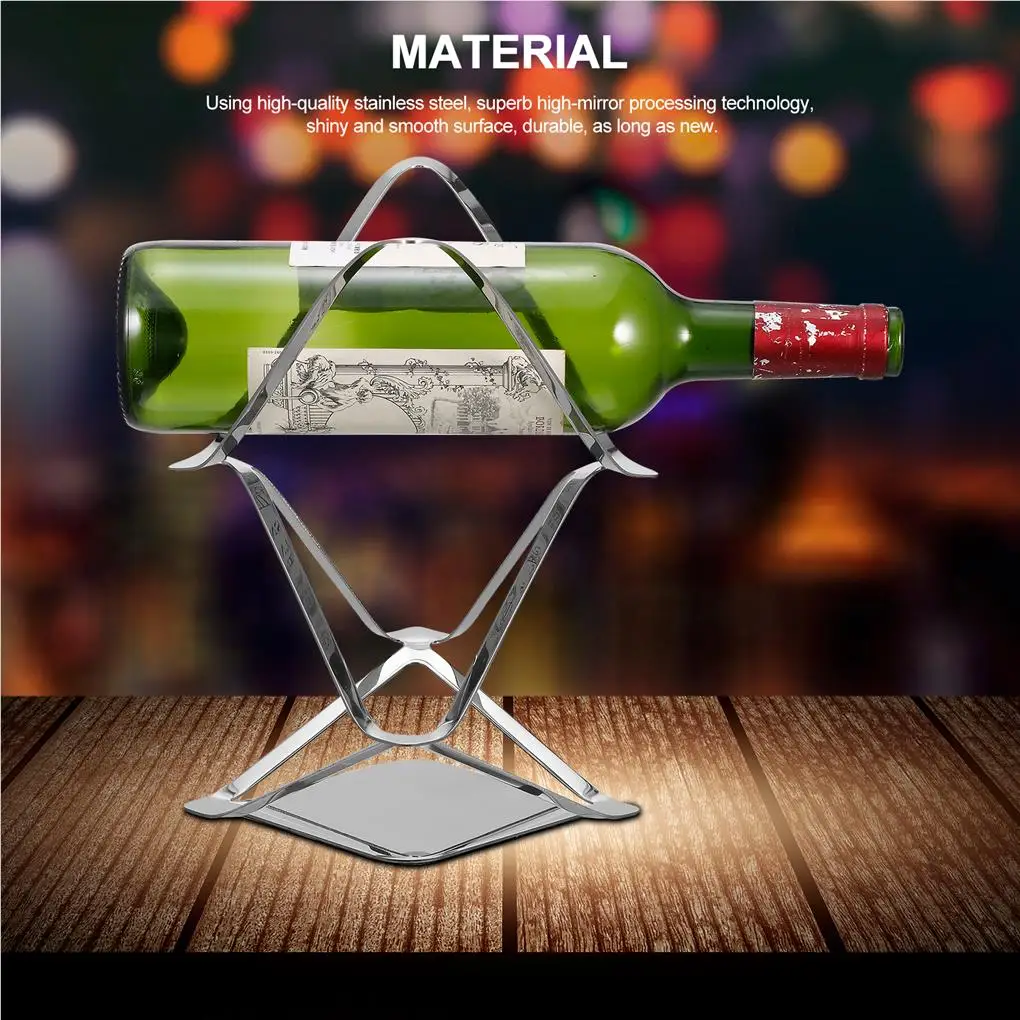 

European-style Creative Wine Rack Stainless Steel Wine Rack Simple Bar Decoration Foreign Wine Rack Wine Cabinet Shelf Wine Tray