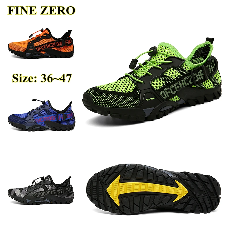 

New Hot Unisex Hiking Shoes Men Outdoor Non-Slip Breathable Light Wading Shoes Camping Sneakers Women Trekking Shoes Size 36-47
