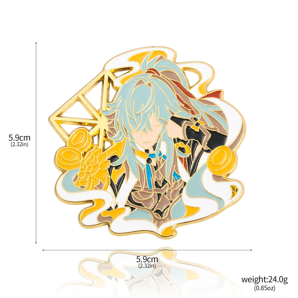Брошь из металлического сплава с изображением героев игры Honkai Star Rail Kafka Seele Elysia Jing
