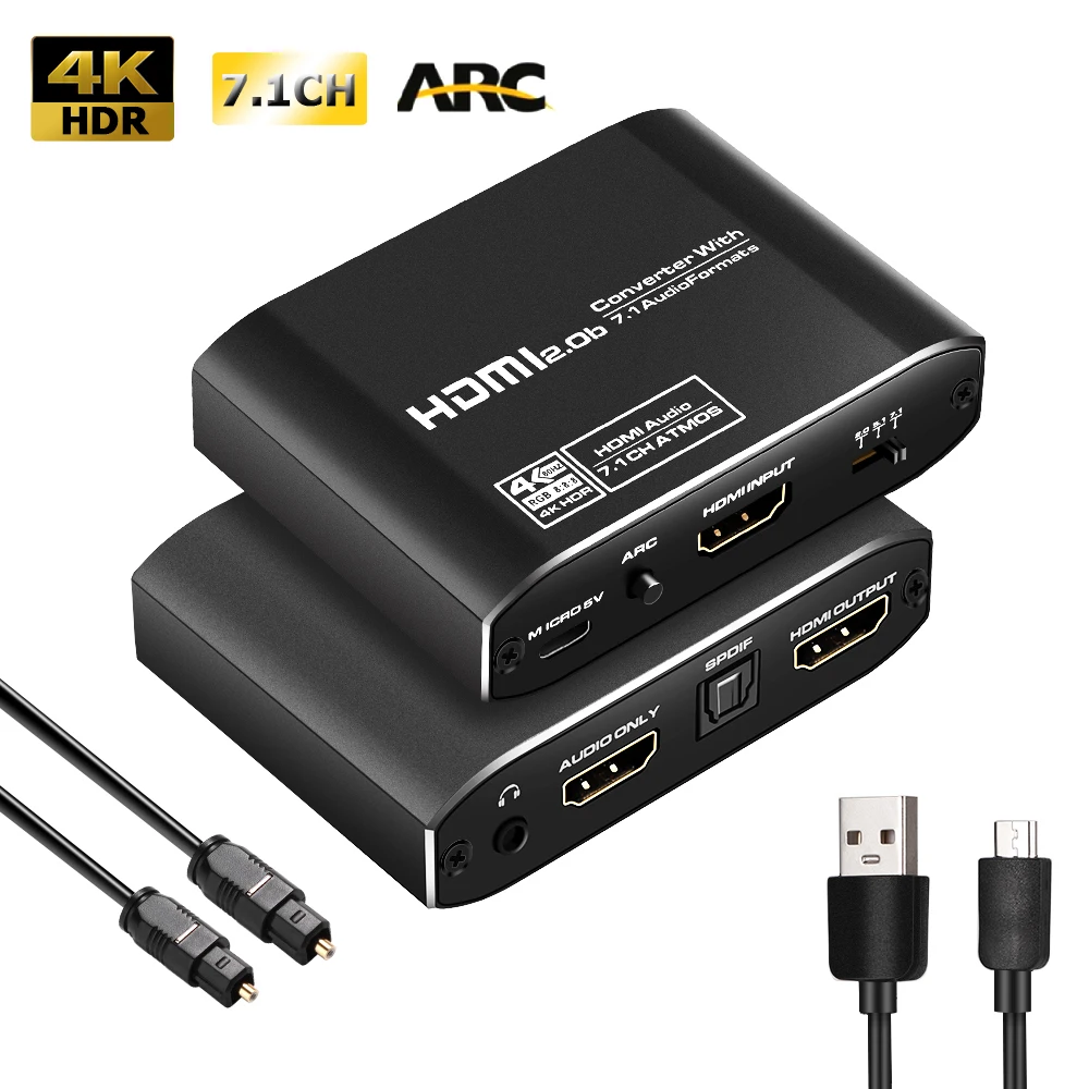 1080P HDMI zu аудио сплиттер SPDIF + RCA R/L экстрактор адаптер Konverter 4k | Электроника