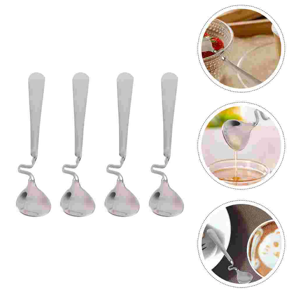 

4Pcs Practical Rustproof Ergonomic Convenient Multipurpose Mixing Spoons Coffee Spoons