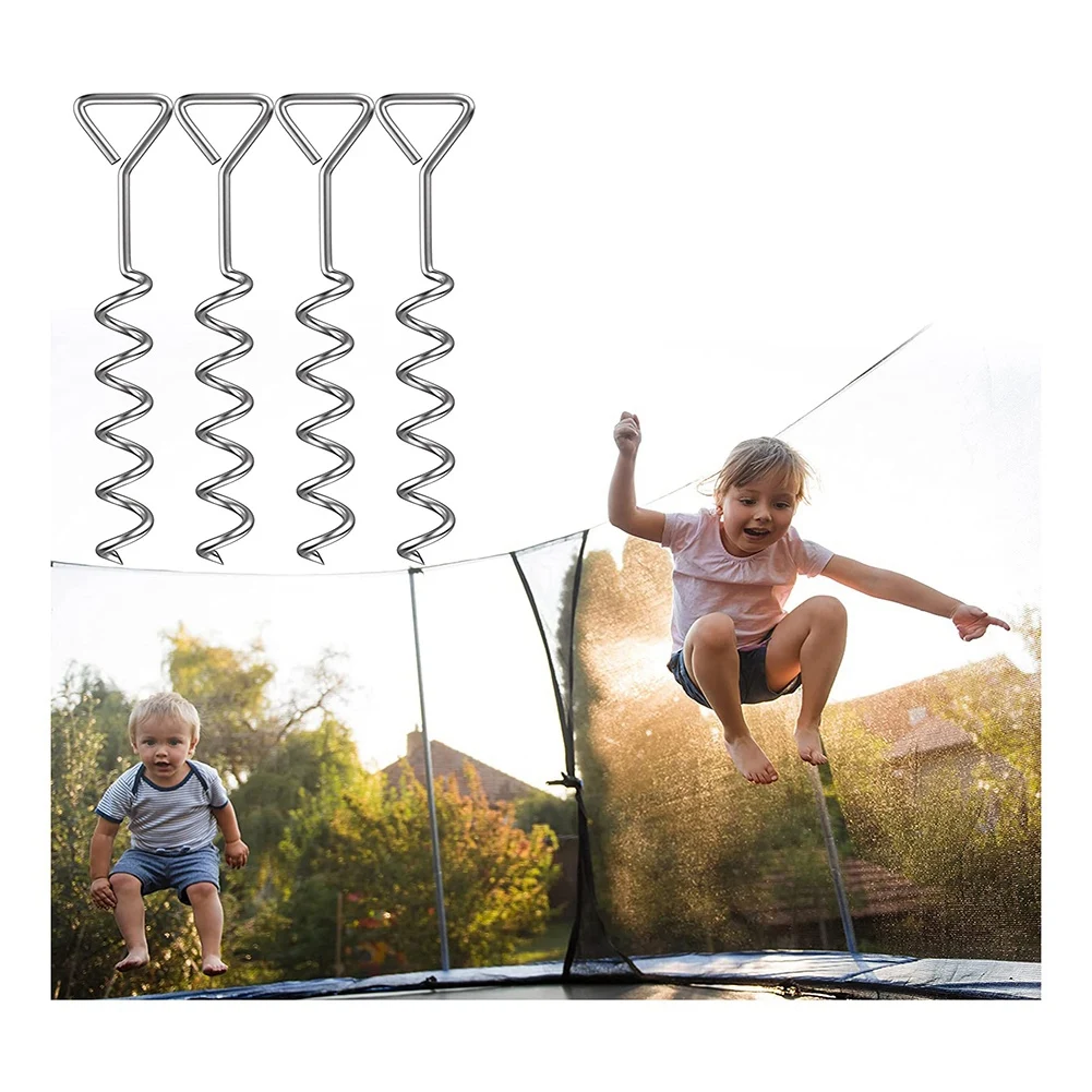 

Heavy Duty Trampoline Stakes Strong and Galvanized Steel Corkscrew High Wind Anchor Kit for Trampoline Camping Tents