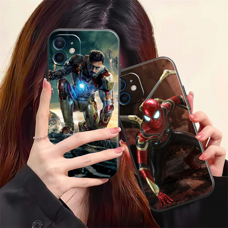 

Popular Marvel Phone Case For iPhone 13 12 11 Pro 12 13 Mini X XR XS Max SE 6 6s 7 8 Plus Silicone Cover Soft Black Funda