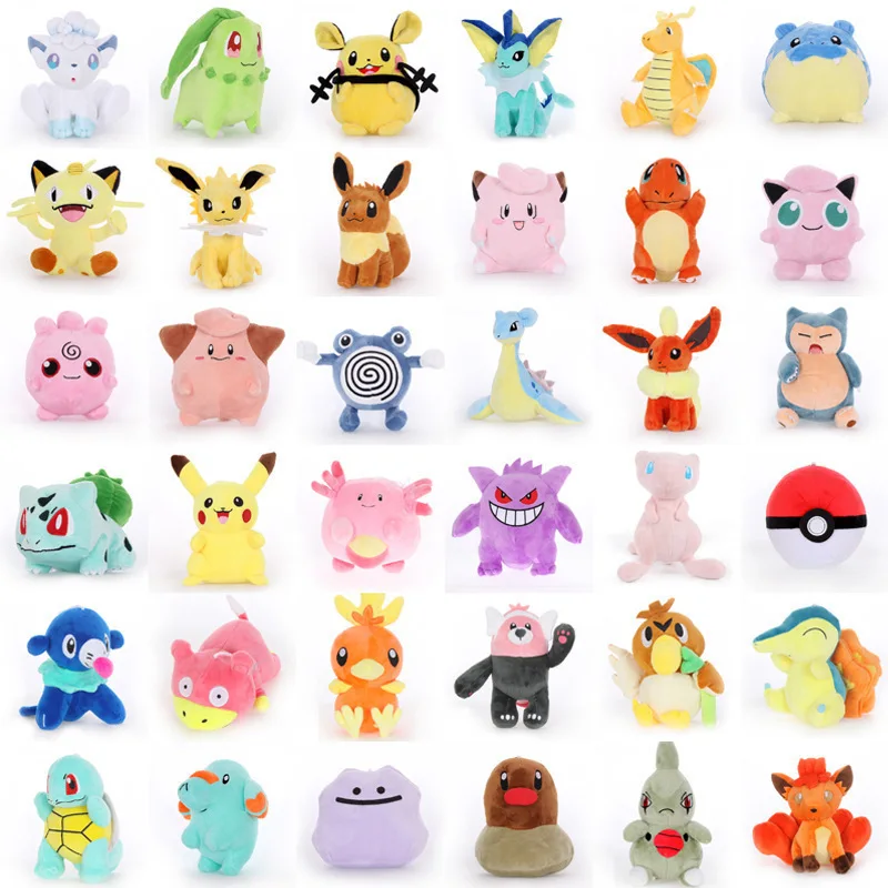 

New Kawaii Pokemon Plush Pikachu Anime Eevee Squirtle Charmander Mewtwo Plush Toy Cute Anime Stuffed Doll Kids Birthday Gifts