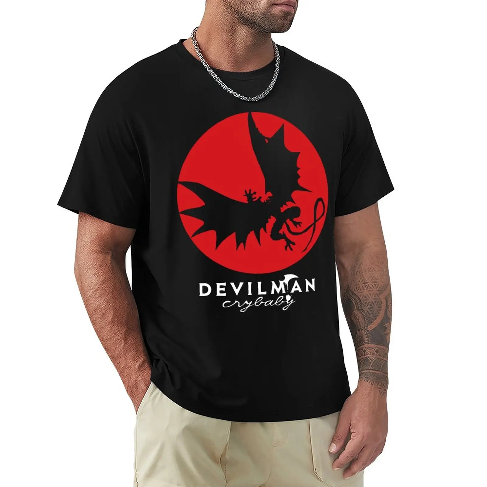 

Футболка Redmoon Devilman Crybaby Akira для мужчин и женщин, чистый хлопок, сумасшедшая футболка с круглым вырезом, топы с коротким рукавом, подарок