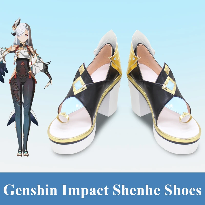 

COS-HoHo Anime Genshin Impact Shenhe Game Cosplay Shoes Fashion The High Quality Role Playing Sandal For Women/Men Size 35-48