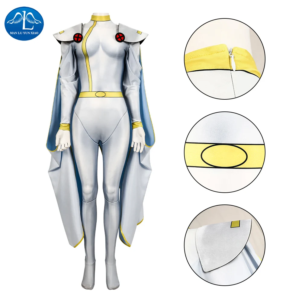 Мужской костюм для косплея Storm Ororo munрой X 97 женский комбинезон с плащом на