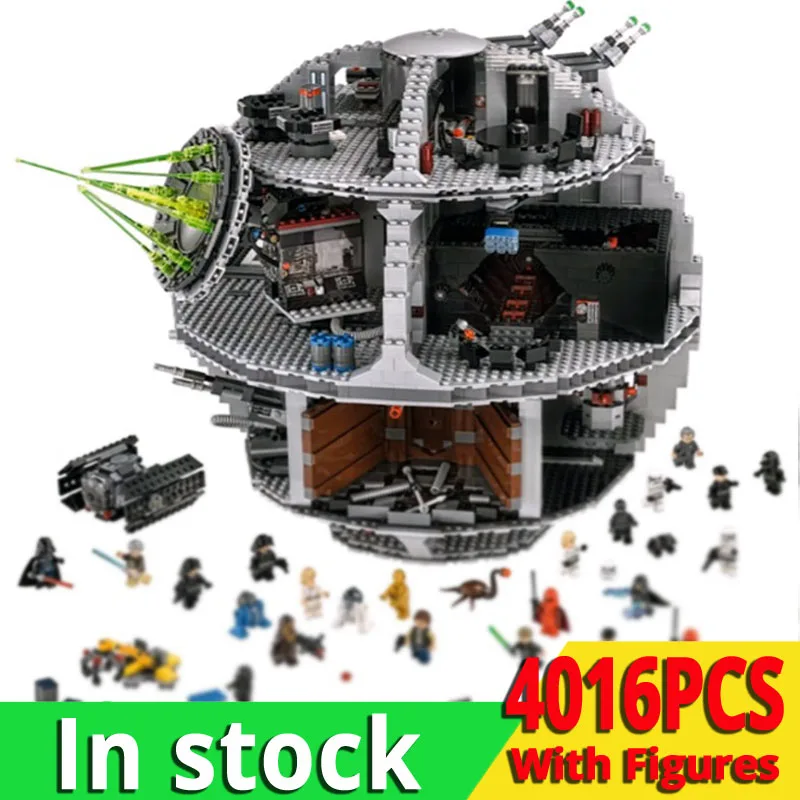 Bloques de construcción de Super estrella de la muerte para niños, juguete educativo de Star Wars, compatible con 75159, 05063, 4016, piezas, con luces
