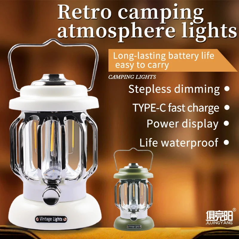 

Easter gift outdoor high-end 360 degree light usb rechargeable LED camping tent light stepless dimming portable light