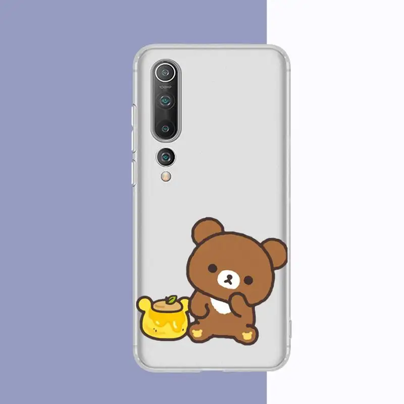 YNDFCNB Rilakkuma чехол для телефона Samsung S20 S10 lite S21 plus Redmi Note8 9pro Huawei P20 прозрачный |