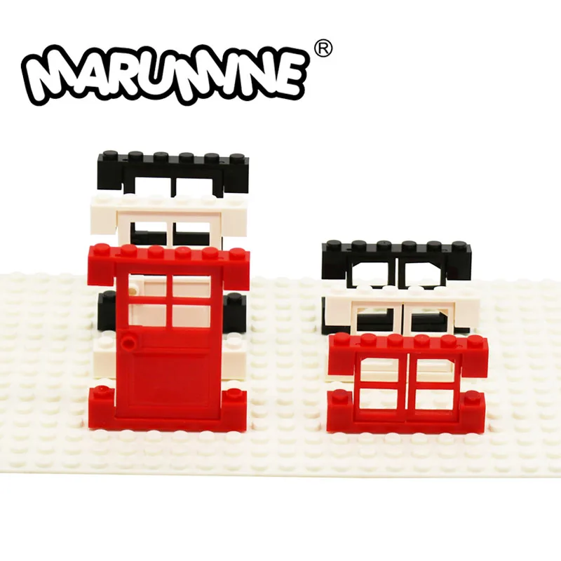 Marumine 60608 окно 1 / 2 для рамы 1x4x3 & 92950 кирпич 1x 6 кубики MOC House Door 10 комплектов «сделай сам» Creater детские игрушки