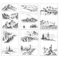 landscapetreesmoving train clear stamps mold for diy scrapbooking cards making decorate crafts 2020 new arrival