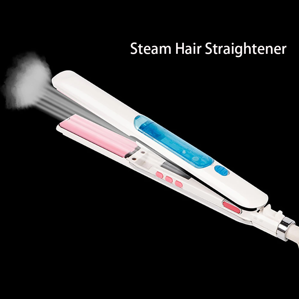 

RUCHA Professional Steam Hair Straightener Ceramic Vapor Hair Flat Iron Seam Hair Irons Curler Steamer Hair Styling Tool