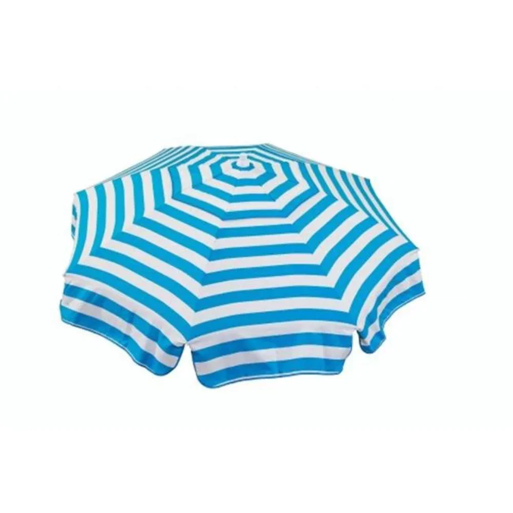 

Heininger Holdings 1387 Italian 6 ft. Umbrella Acrylic Stripes Turquoise And White - Patio Polepatio canopy