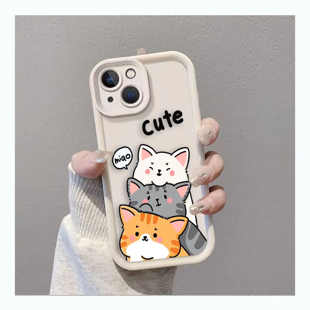 Мультяшный милый котенок кошка для Infinix CAMON 20 SPARK 10 SMART 5 6 7 8 HOT 30 30I 40 40I PRO VIP 4G
