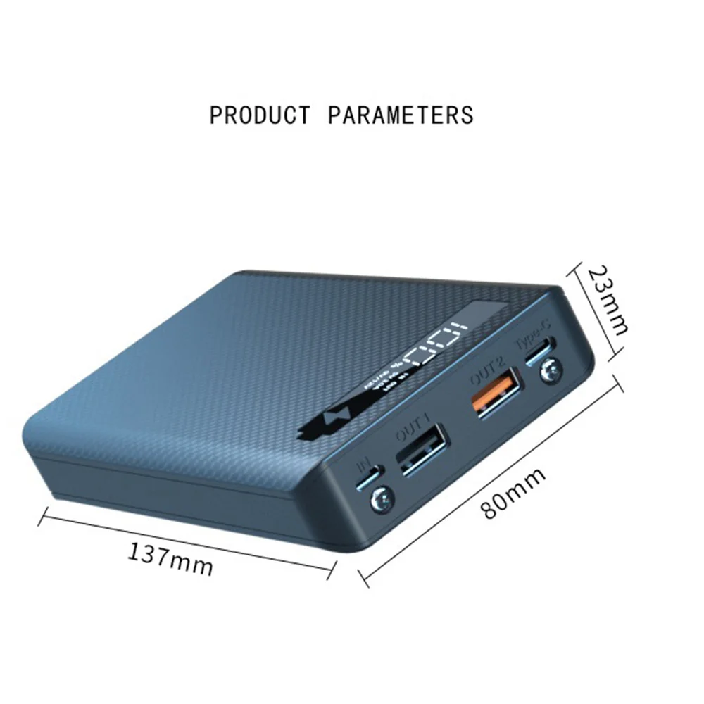 Фото ZDH 6X18650 Зарядное устройство Чехол Power Bank 18650 Зарядное устройство для зарядки мобильного телефона, стандартная зарядка, черный №1