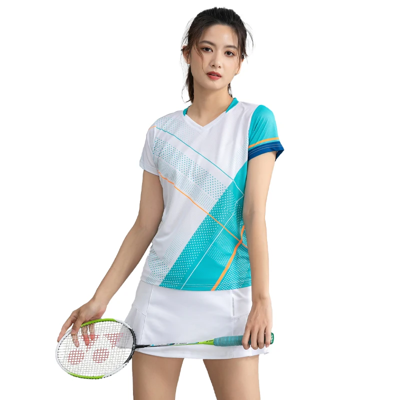 Nuovo stile Badminton Tennis camicie donna tavolo personalizzato stampa 3D Quick Dry Running manica corta poliestere Yoga Training Gym Tee