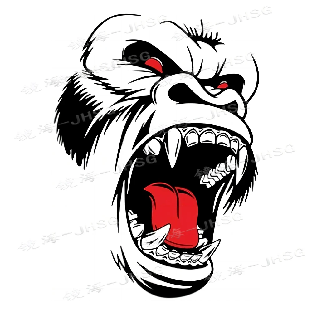 Виниловая наклейка на окно автомобиля Gorilla с красными глазами и наклейкой для